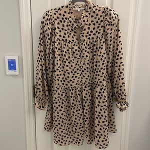 English Factory cream dress with black hearts - sz XS